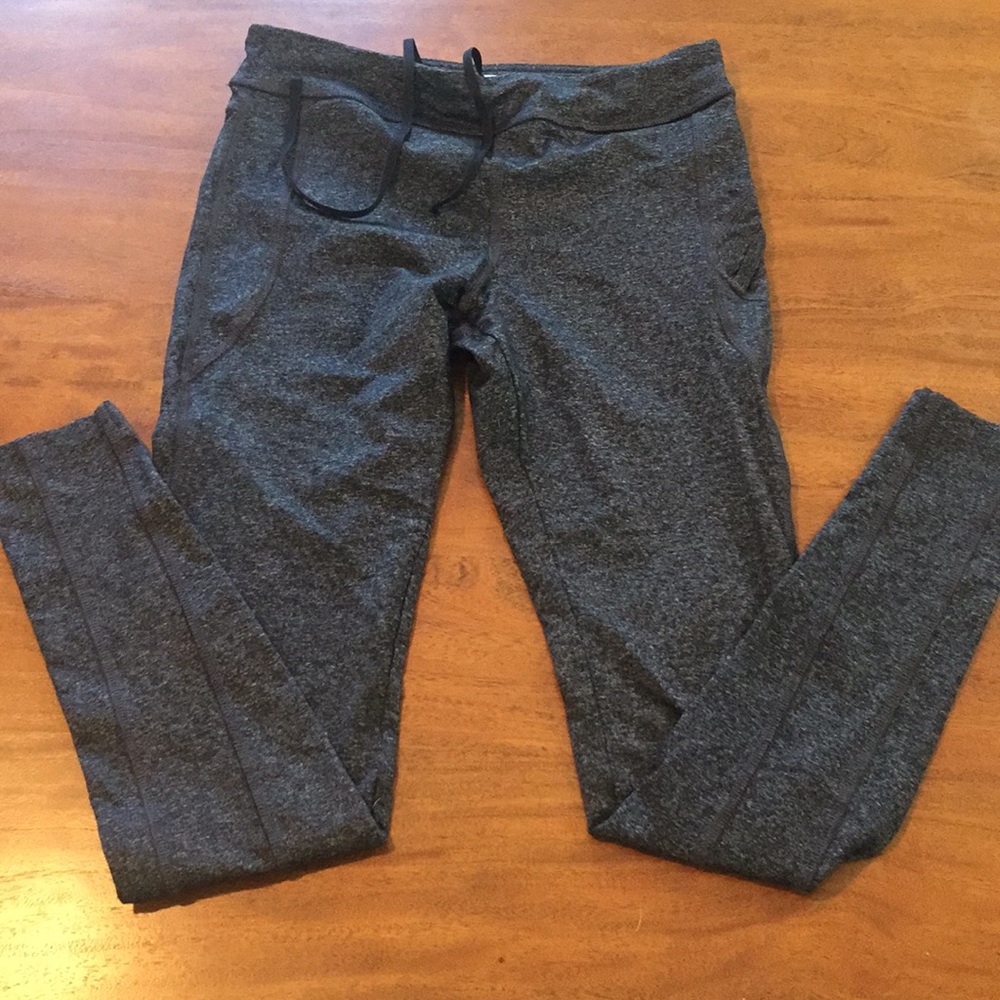 Heather/marl black and gray full length leggings